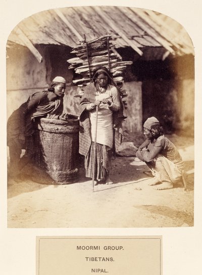 Moormi Groep, Tibetanen, Nipal, uit Het Volk van India, door J. Forbes Watson, gepubliceerd 1868 door English Photographer